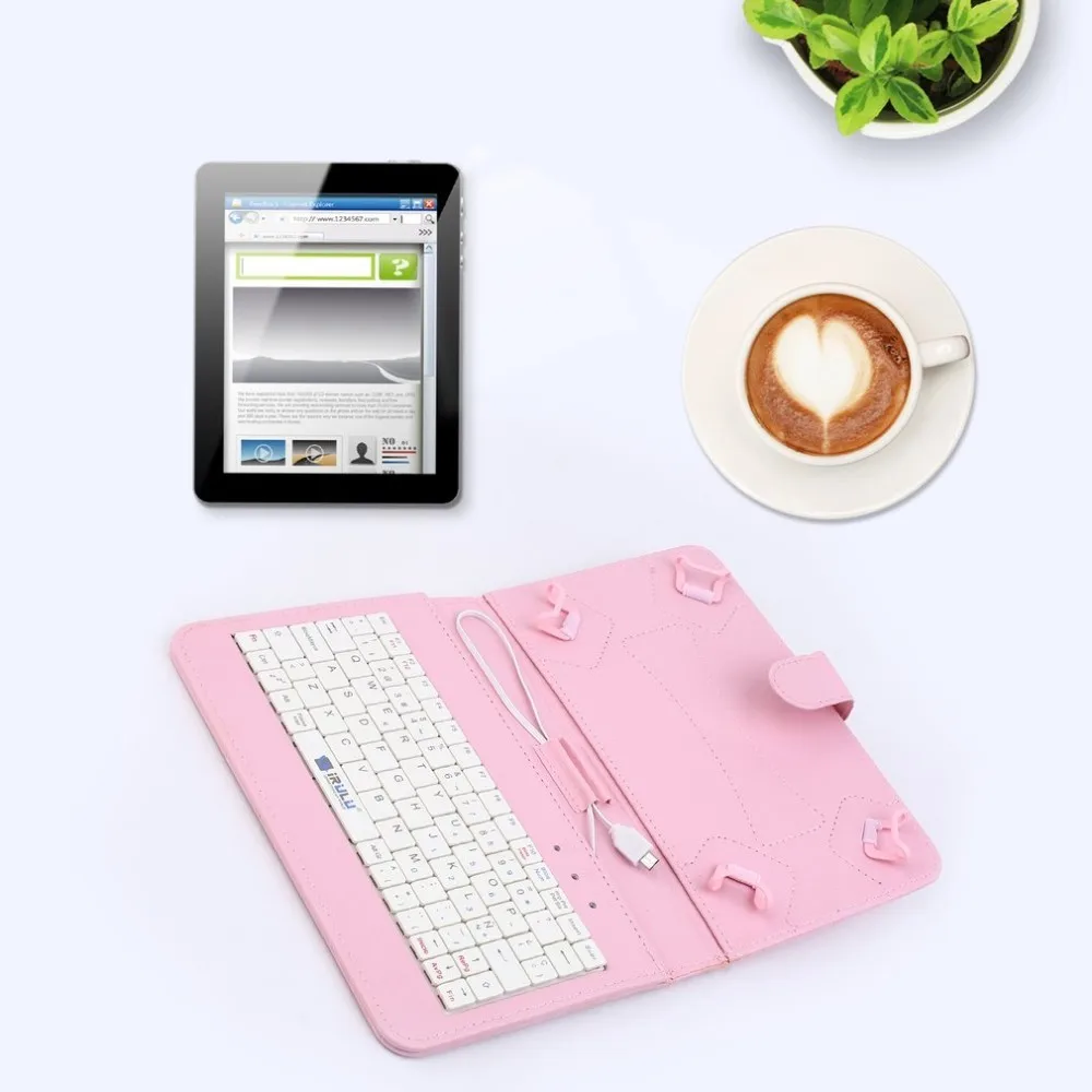 

Portable Foldable PU Leather Case Cover Tablet Stand Holder Wired Keyboard Cover Case for Android 7"/10.1" Tablets Dropshipping
