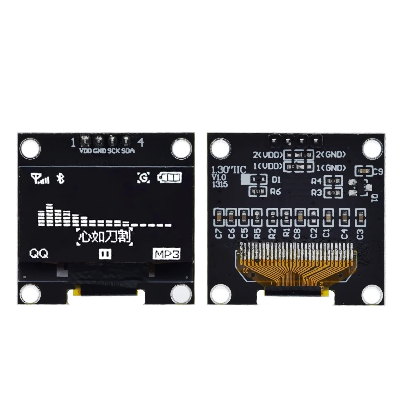 TZT 1,3 Zoll oled IIC Serielles weißes OLED-Anzeigemodul 128 x 64 I2C SSD1315 12864 LCD-Bildschirmplatine VDD GND SCK SDA für Arduino – Detail 10