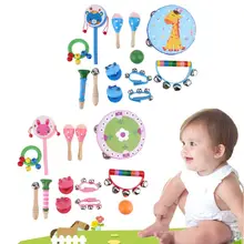 13 шт. Набор музыкальных инструментов для детей дошкольного возраста, Игрушки для раннего образования, набор ударных инструментов для обучения