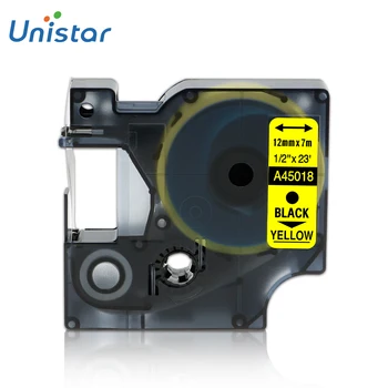 

Unistar 12mm 45018 Black on Yellow Label Tapes Ribbon Compatible For Dymo D1 Label Printer for DYMO LM160 LM280 Label Maker