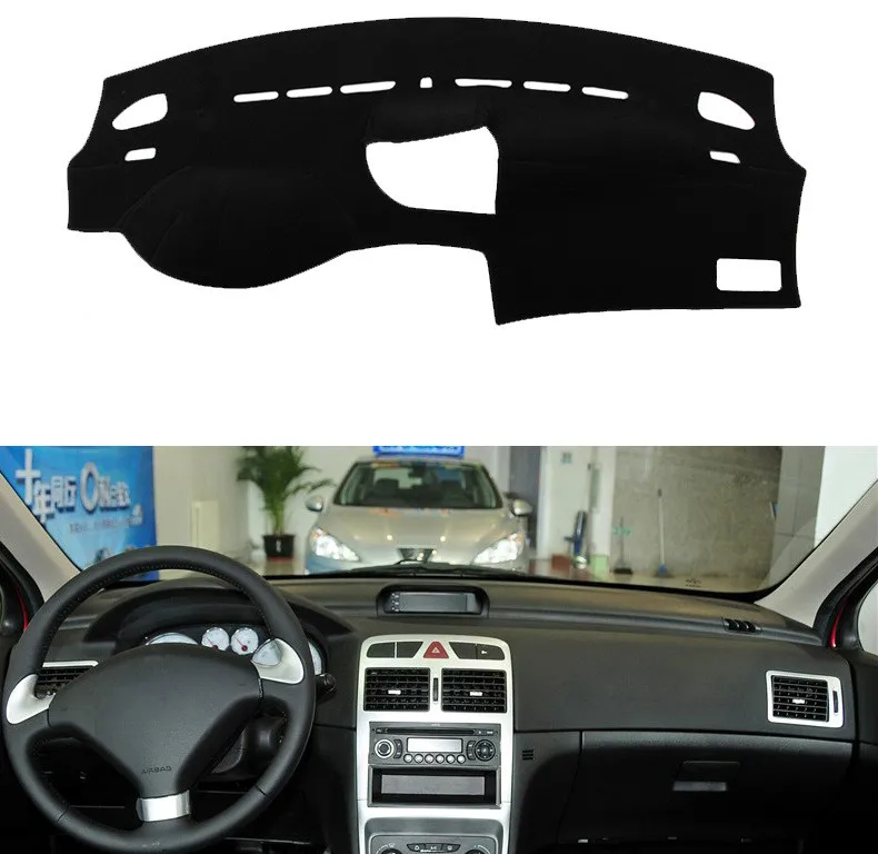 

For Peugeot 307 Dashboard Cover Mat Pad Dashmat Dash Sun Shade Car Styling Instrument Carpet Accessories