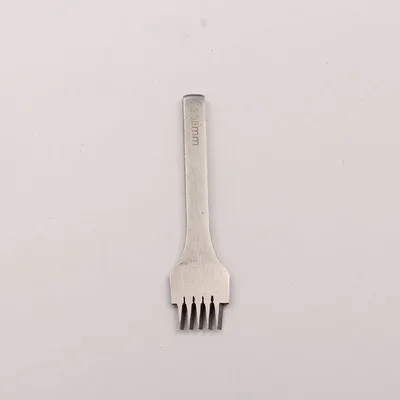 3.38mm 5 teeth Новые кожаные набор инструментов удары шить удар инструмент Кожа ремесло Европа косой Плоский срез 2,7/3,0/3,38/3,85 мм зубец - Цвет: 3.38mm 5 teeth
