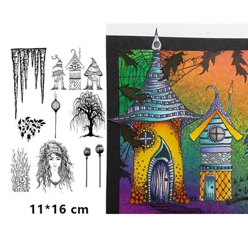 

Clear Stamps Seals for DIY Scrapbooking Card Fairy Girl Tree Rubber Stamp Making Photo Album Crafts Decor Transparent Stamps