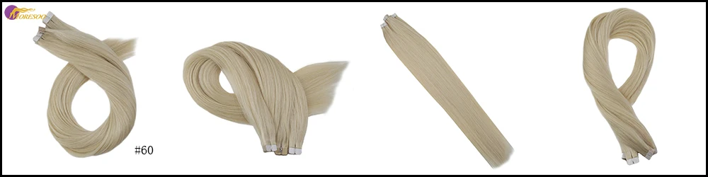 Moresoo Mini Machine Remy Tape in Hair Extension Brazilian Human Hair Skin Weft Tape in Hair Human Hair Extensions 10PCS 20G
