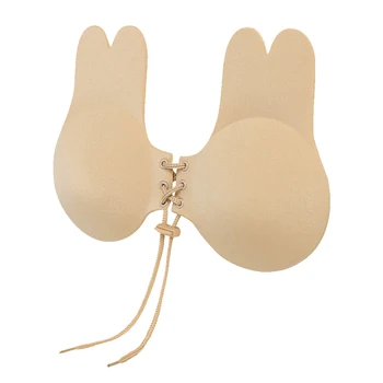 

2020 Hot Sale Strapless Adhesive Bra Self Adhesive Nipple Breast Pasties Cover Reusable Silicone Invisible Lingerie Push Up Bra