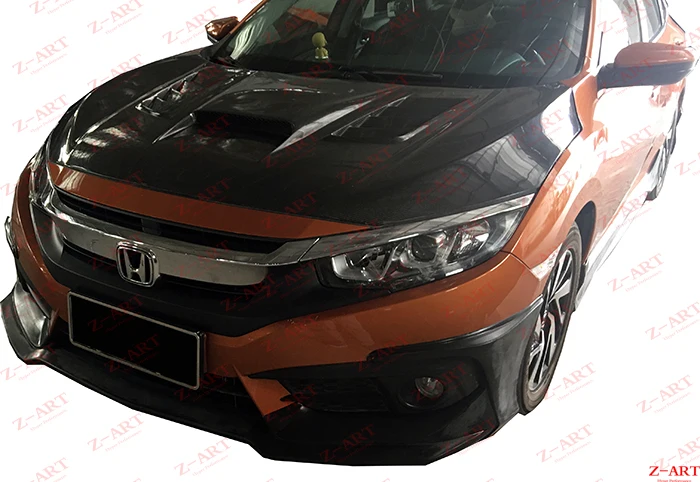 Z ART капот двигателя из углеродного волокна для Honda Civic 2016 2019 крышка FC5 FK8 2019|Обвесы| |