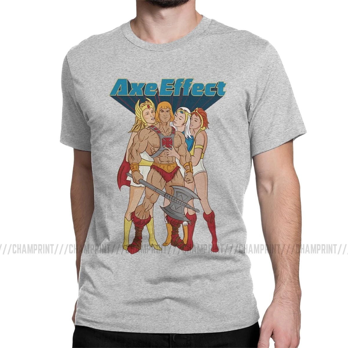 The Axe Effect He Man He-Man Masters Of The Universe мужские футболки Skeletor 80s She-Ra Beast футболки с короткими рукавами из хлопка - Цвет: Серый