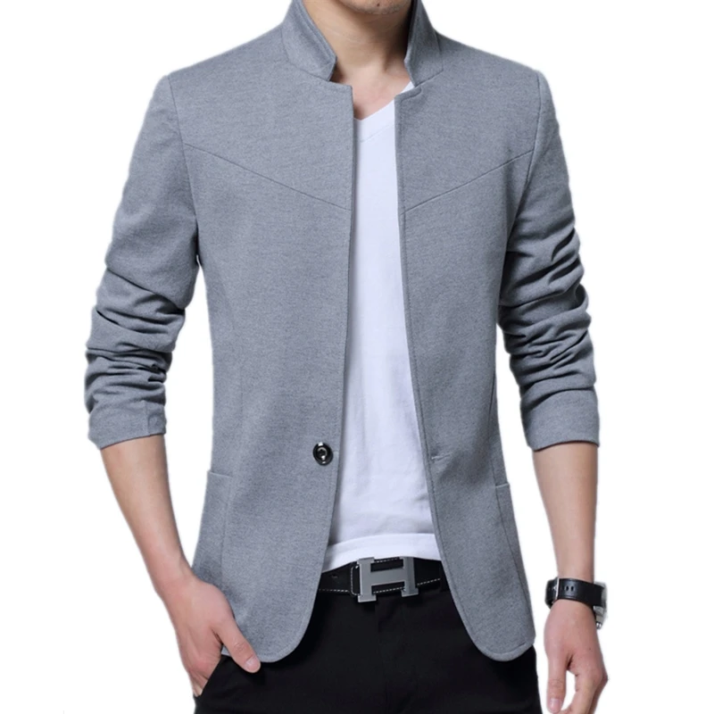 Men Blazers Black Blue-Color Costume Americana Single-Button Casual Autumn 5XL Gray Masculino