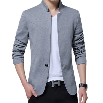 Chaqueta Americana de otoño para Hombre, chaqueta ajustada informal de talla grande 5XL, traje de un solo botón, Color negro, gris, azul