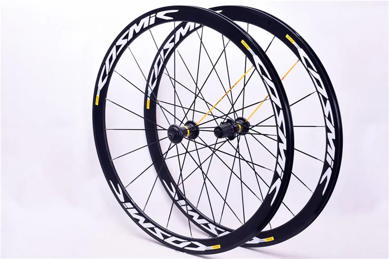 black hub white logo Дорожный велосипед 700C 40 мм колесная карбоновая ступица ультра светильник обод из алюминиевого сплава набор колес совместим с колесами - Цвет: black hub white logo