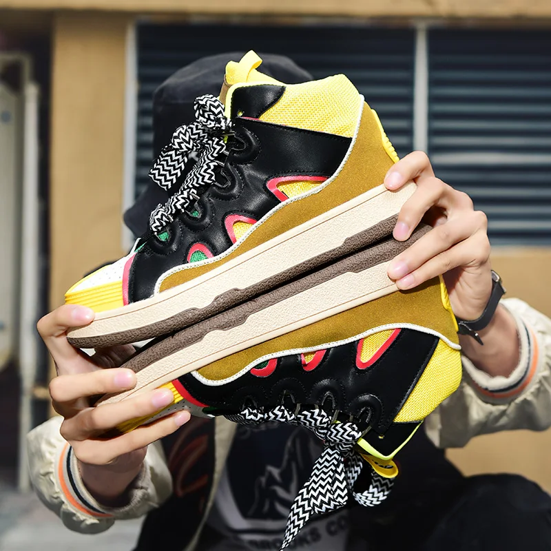 

Times New Roman 2022 Spring Autumn Street Style Men's Casual Sport Walking Shoes High Top Unisex Man Chunky Sneakers Footwear