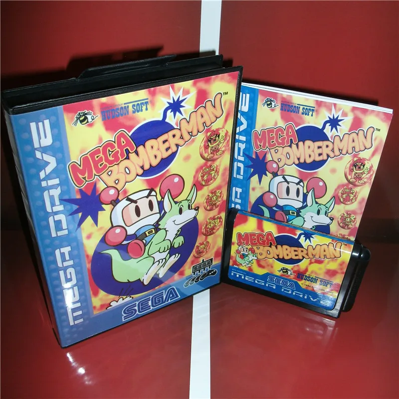 Mega Bomberman EU Обложка с коробкой и руководством для Sega Megadrive Genesis Игровая приставка 16