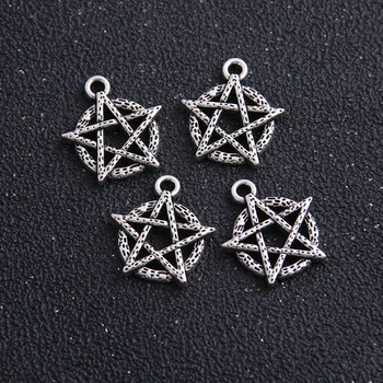 

10pcs 18*19mm Lovely Star Pentagram Charm Vintage two color Pendant DIY Bracelet Necklace Jewelry Making Finding