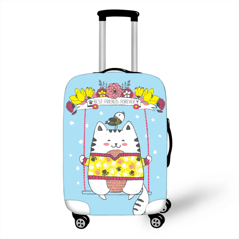 Kawaii животный эластичный чемодан защитный чехол милый кот дорожные чемоданы пылезащитный чехол Аксессуары Organizadore 18-32 Inche - Цвет: 6