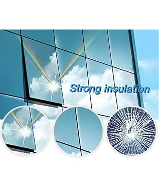 

One Way Mirror Window Privacy Film Heat Control Anti UV Tint Solar Film Reflective Self-Adhesive for Daytime Sun Blocking Silver