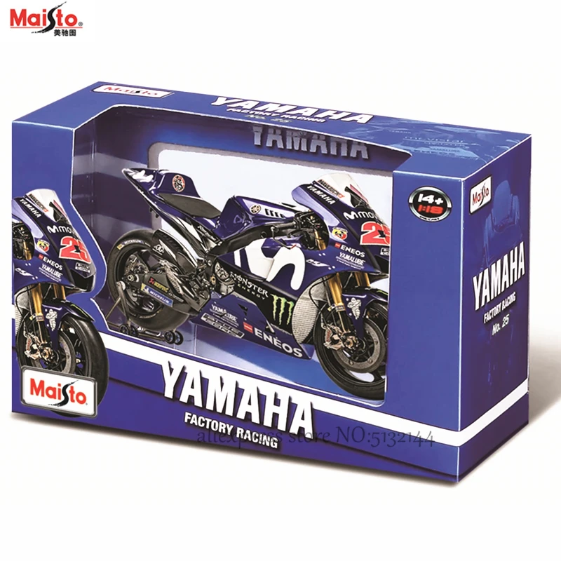 Maisto 1:18 Yamaha Заводская гоночная команда NO: 46 оригинальная Авторизованная модель мотоцикла из сплава игрушка автомобиль коллекция подарков