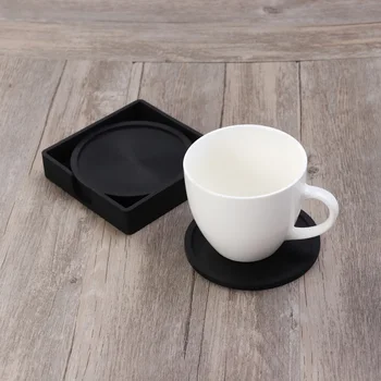 

5pcs Nontoxic Practical Food Grade Non Slip Silicone Round Cup Mat Set Drink Tea Coffee Placemat Coaster