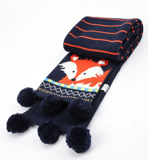 Детские зимние штаны хлопковые шапки и шарфа комплект вязаные пижамы с рисунками Кепки дети теплый шарф для мальчиков шапочки Шапки шарф для девочек и мальчиков 3 шт./компл - Цвет: scarf