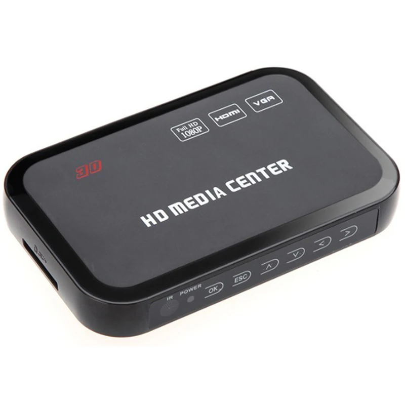 AAAE Top-Eu Plug Full Hd 1080P медиаплеер центр Мультимедиа Видео плеер с Hdmi Vga Av Usb Sd/Mmc Порт дистанционного управления Ypbpr