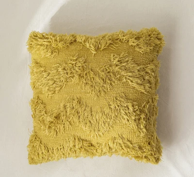 Бежевый, серый, желтый, розовый чехол для подушки из искусственного пера с кисточками, плюшевая наволочка 45x45 см/50X50 см для дивана, автомобиля, украшения для дома - Цвет: yellow