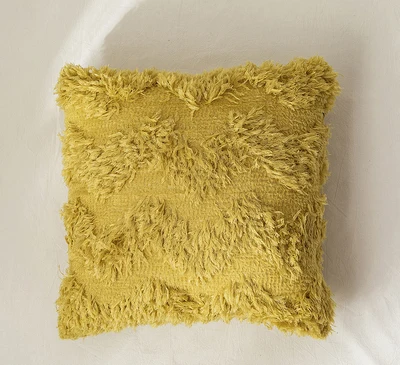 yellow Бежевый, серый, желтый, розовый чехол для подушки из искусственного пера с кисточками, плюшевая наволочка 45x45 см/50X50 см для дивана, автомобиля, украшения для дома - Цвет: yellow