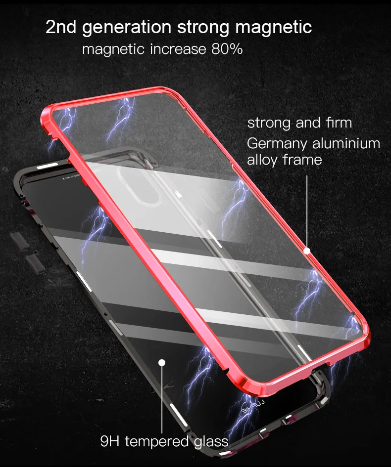 Переднее и заднее закаленное стекло для iPhone X/XS/XR/XS MAX 360 полная защита Магнитная Адсорбция чехол Полное покрытие экрана