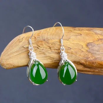 

Jade water drop earrings and Tianyu earrings a pair of drop-shaped set earrings jade earrings women send girlfriend
