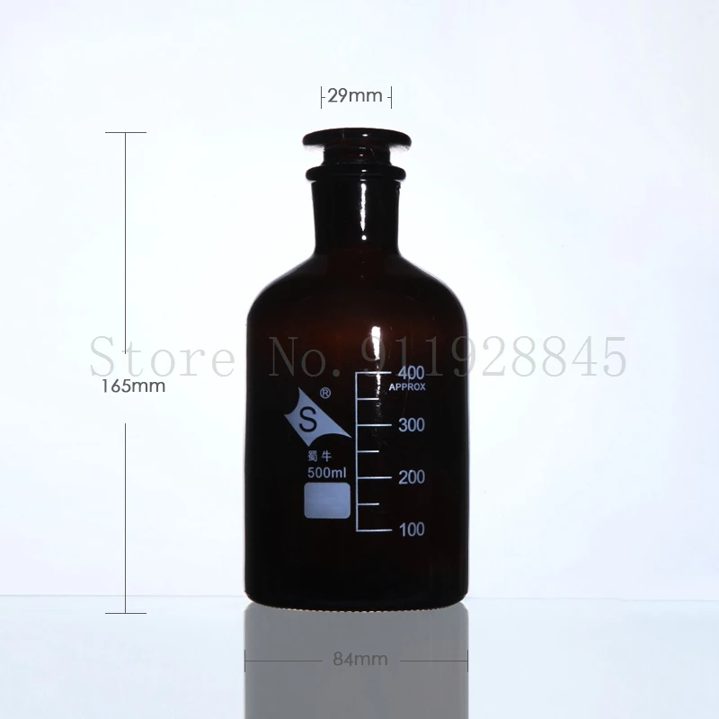 Lab Narrow-mouthed bottle Brown/Transparent Common Glass Small Mouth Reagent Bottle with Ground Stopper Laboratory Sample Vials