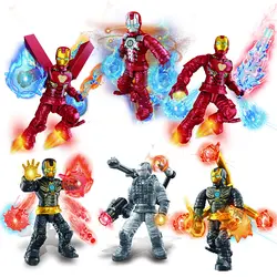 6 шт./компл. продажа строительных блоков Супергерои Мстители Endgame фигурки Железного человека Модель Коллекция для детей игрушки XJ811