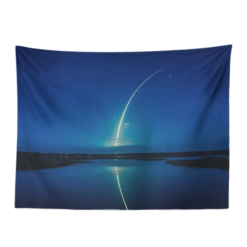 

Nature Charming Landscape Tapestry Green Meteor Spiral Water Pool Picnic Mat Home Decoration Living Room Polyester Wall Hanging