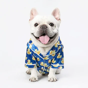 

Summer dog clothes pet dog cat pajamas thin clothing cute ice silk print cool French bulldog fat dog exclusive clothes
