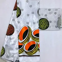 Анкара ткань африканская ткань Африканский шелк воск ткань атлас шелк ткань Дубай кружево 2+ 4 ярдов шифон ткань Африканский Воск MO-N7