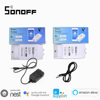 

Sonoff TH10A/16A Temperature And Humidity Monitoring Sensor WiFi Smart Switch Remote Controller Sensor with timing function