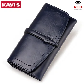 

KAVIS Women Wallets Fashion Long Leather Top Quality Card Holder Classic Female Purse Zipper Brand Wallet For Women Carteras