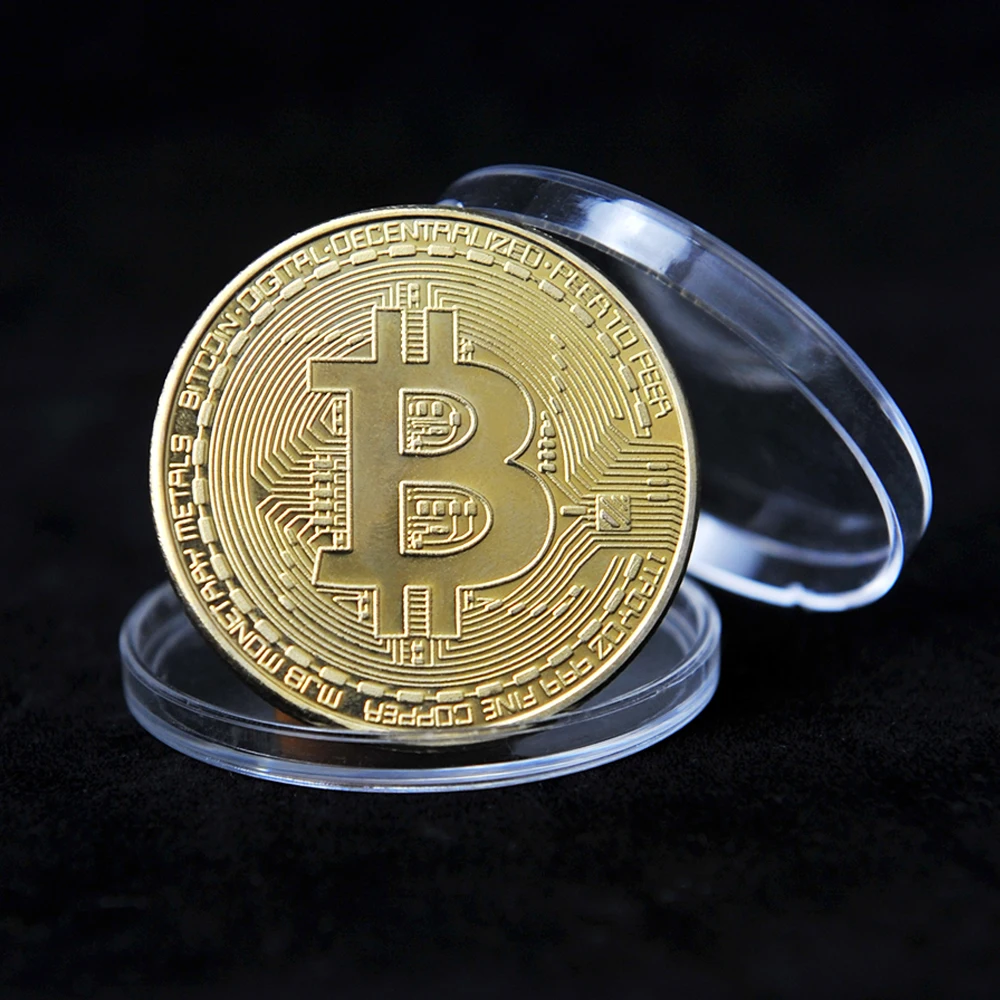 Позолоченный Биткоин монета художественный сувенир отличный подарок