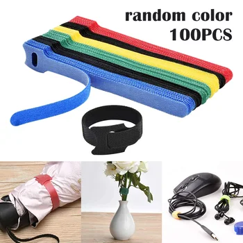

100PCS Reusable Fastening Cable Tie Cat Type Adjustable Cable Management Belt Multicoloured Cords Organizer WXV Sale