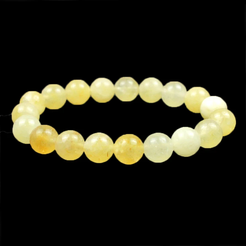 Abalorios de piedra Natural de 6/8/10mm con amatista amarilla de citrinas para Yoga, amuleto de meditación para hombres y mujeres