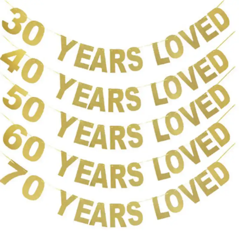 1 комплект, 30 Вт, 40/50/60/70/80/90 лет любят баннер с блестками флажки «С Днем Рождения» юбилейные праздничные украшения овсянка события поставок