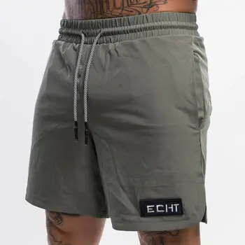 

Quick dry Running Shorts Men Gym Fitness Workout Bermuda Male Bodybuilding Sport Short Pants Summer Knee Length Beach Sweatpants