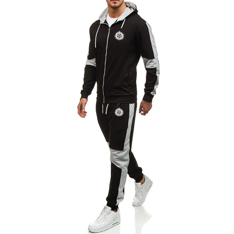Мужские толстовки, Сверхъестественное винчестер, Brother, с принтом, повседневные, Harajuku, с капюшоном, флис, теплая куртка на молнии, толстовка, спортивные штаны, костюм