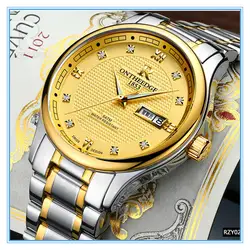 ONTHEEDGE Новые Роскошные мужские часы деловые наручные часы полностью из нержавеющей стали часы с металлическим ремешком мужской