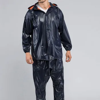 

Unisex Split Raincoat Adult Thicken Protection Clothing Splashing Two Piece Suit Hooded Raincoat Outdoor Anti Pollution #LR4