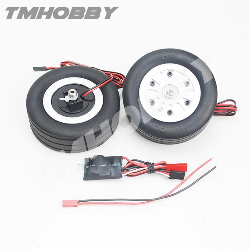 JP Hobby 2pcs Electric Brake 86mm Wheels and Controller (8mm axle) for RC Turbo Jet model