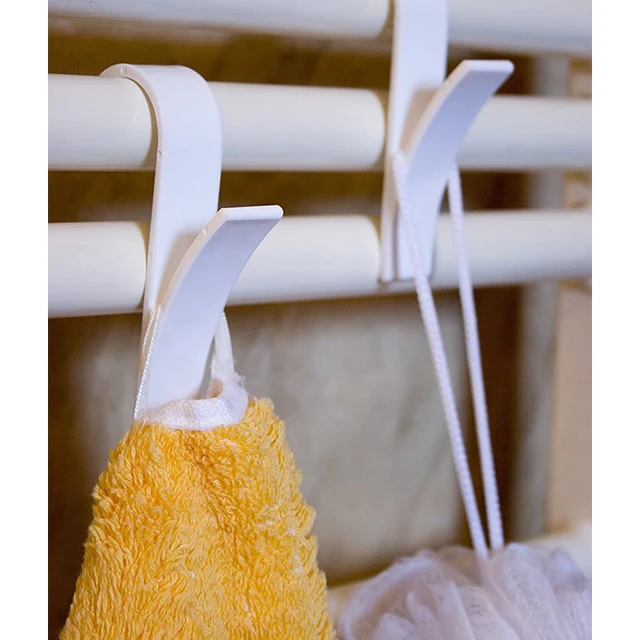 4pcs Bath Hook Holder Clothes Hanger Heated Towel Radiator Storage Rack  Bath Hook Family Robe Hanging