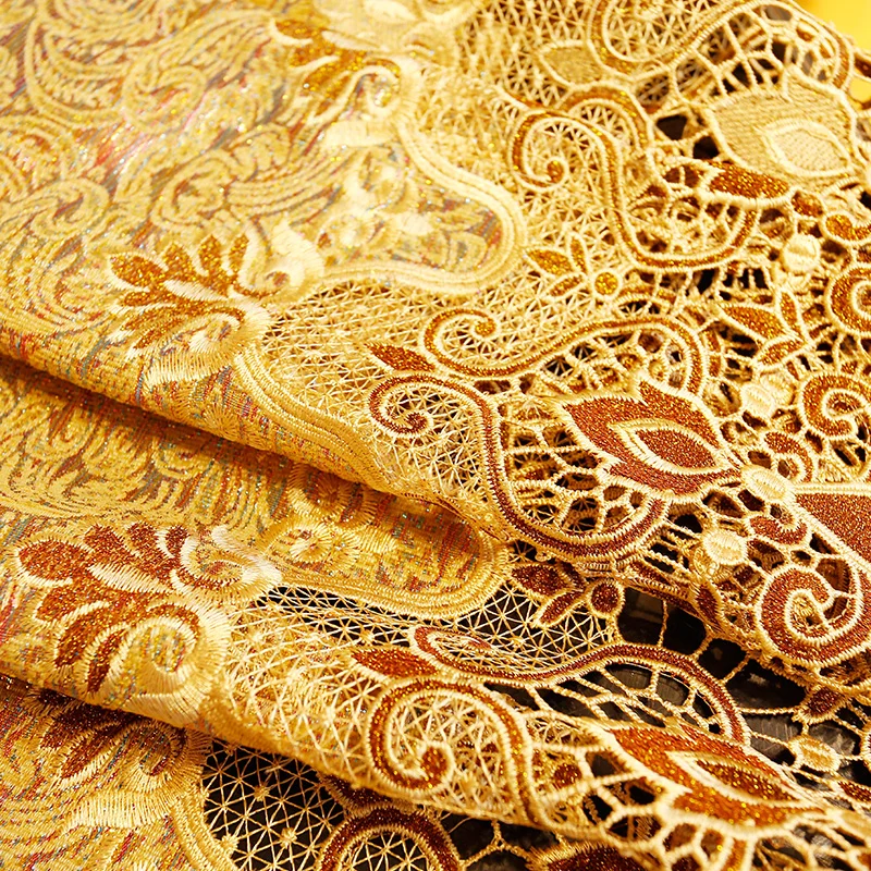 Европейский стиль, пустотелая Водорастворимая Ткань с вышивкой, Марлевое окно, золотые шторы для спальни, балдахин