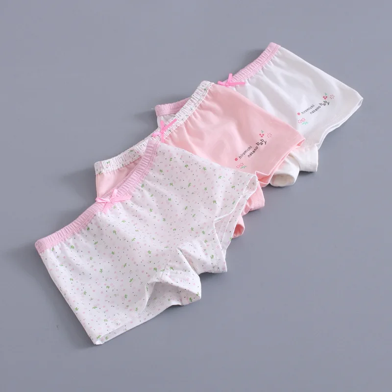 Lace Floral Children's Short Panties for Girl Briefs Soft Cotton Baby Underpants High Quality 3 Pcs/lot Kids Girls Underwear