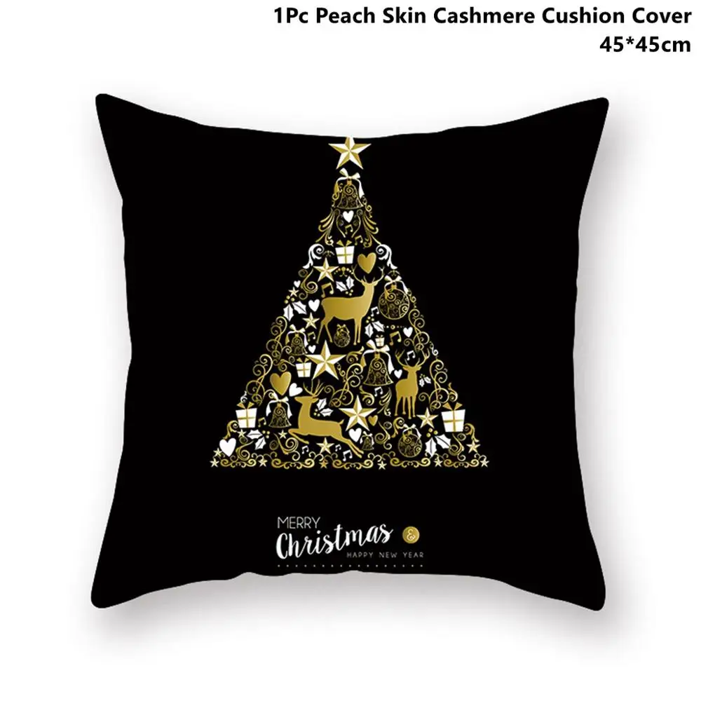 Xmas Pillowcase 25 Taoup Золотая черная Снежинка веселая Рождественская наволочка Рождественский Декор для домашнего декора рождественские украшения Рождественский Noel Санта-Клаус - Цвет: Xmas Pillowcase 25