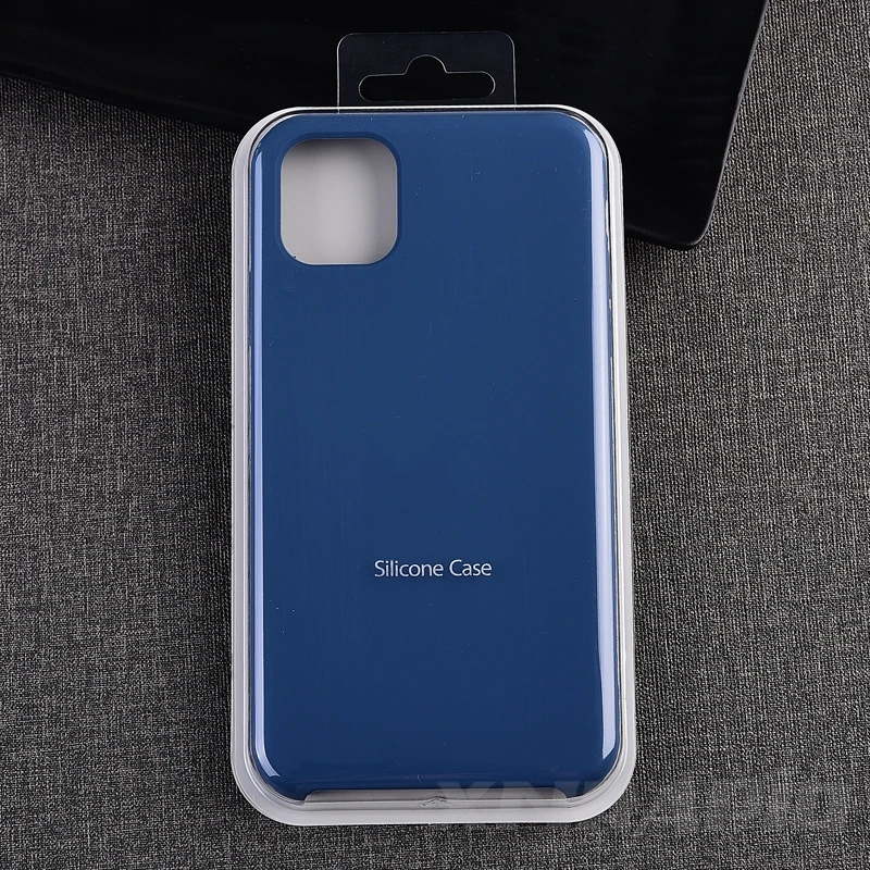 Blue Cobalt Официальный силиконовый чехол с логотипом для Apple iPhone 11 Pro Max, чехол для iPhone X Xs XR 6 6s 7 8 Plus, задняя крышка с коробкой - Цвет: Blue Cobalt