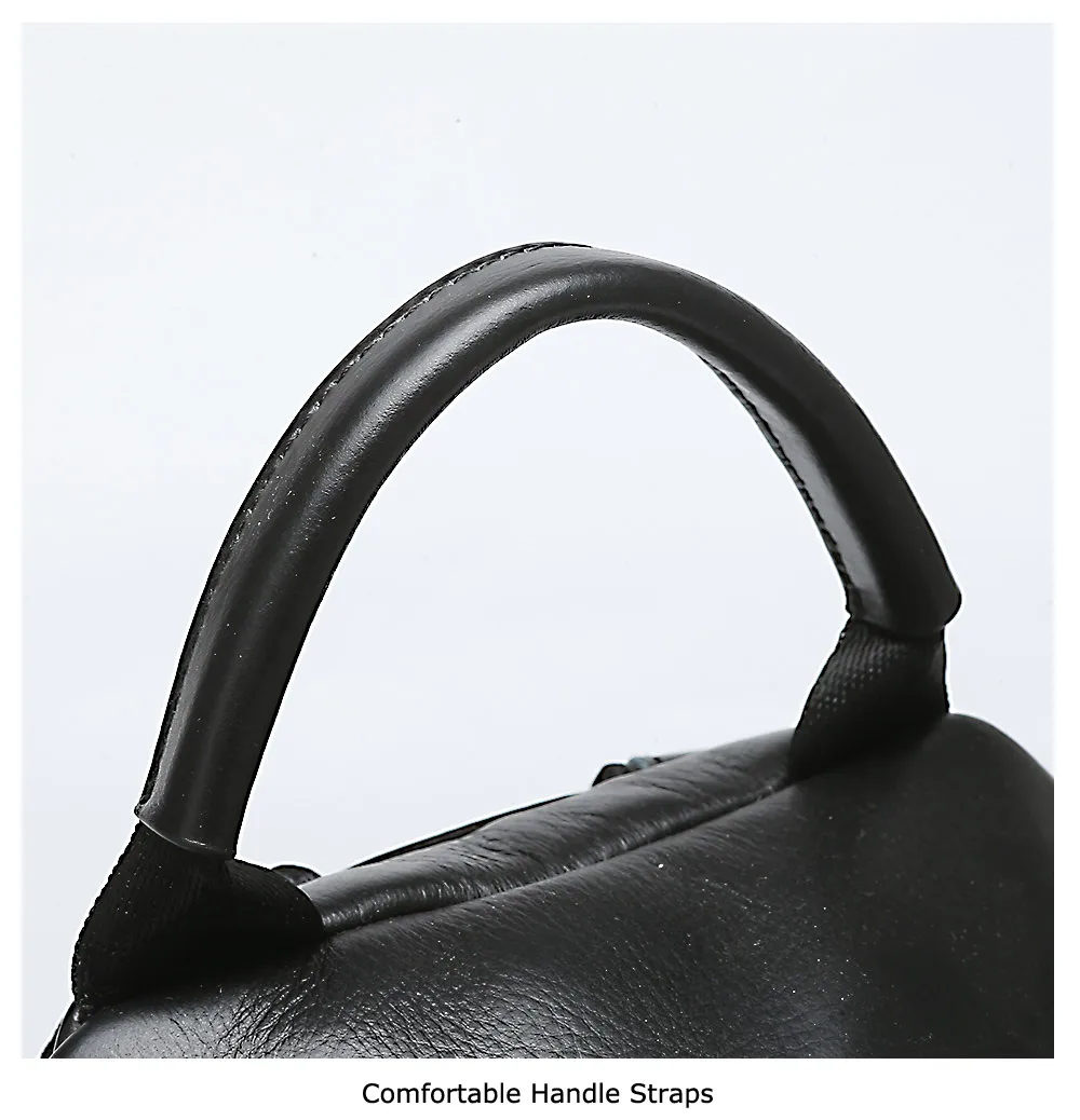 Zency Genuine Leather Daily Casual Women Backpack High Quality Big Travel Bags Preppy Style Student Schoolbag Black Beige