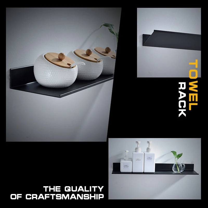 30/40/50 см пространство Алюминий Ванная комната полки матовый черный настенный Кухня хранения полки для ванной стеллаж для хранения аксессуары